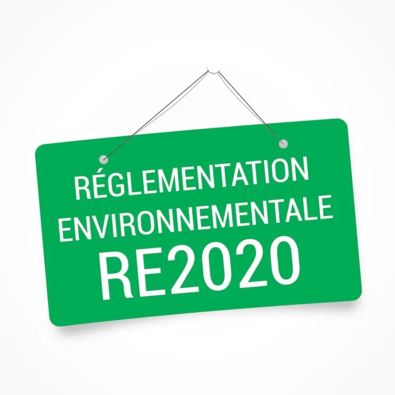 Panneau représentant la norme environnementale pour l'application RE2020