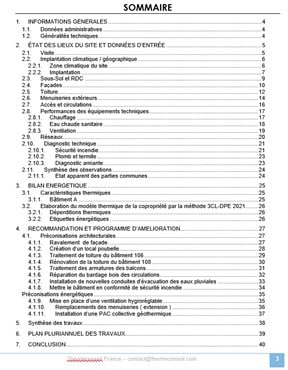 Exemple Sommaire Rapport PPT Copropriété