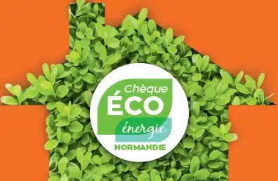 Logo du chèque éco énergie, aide de la région Normandie pour la rénovation énergétique